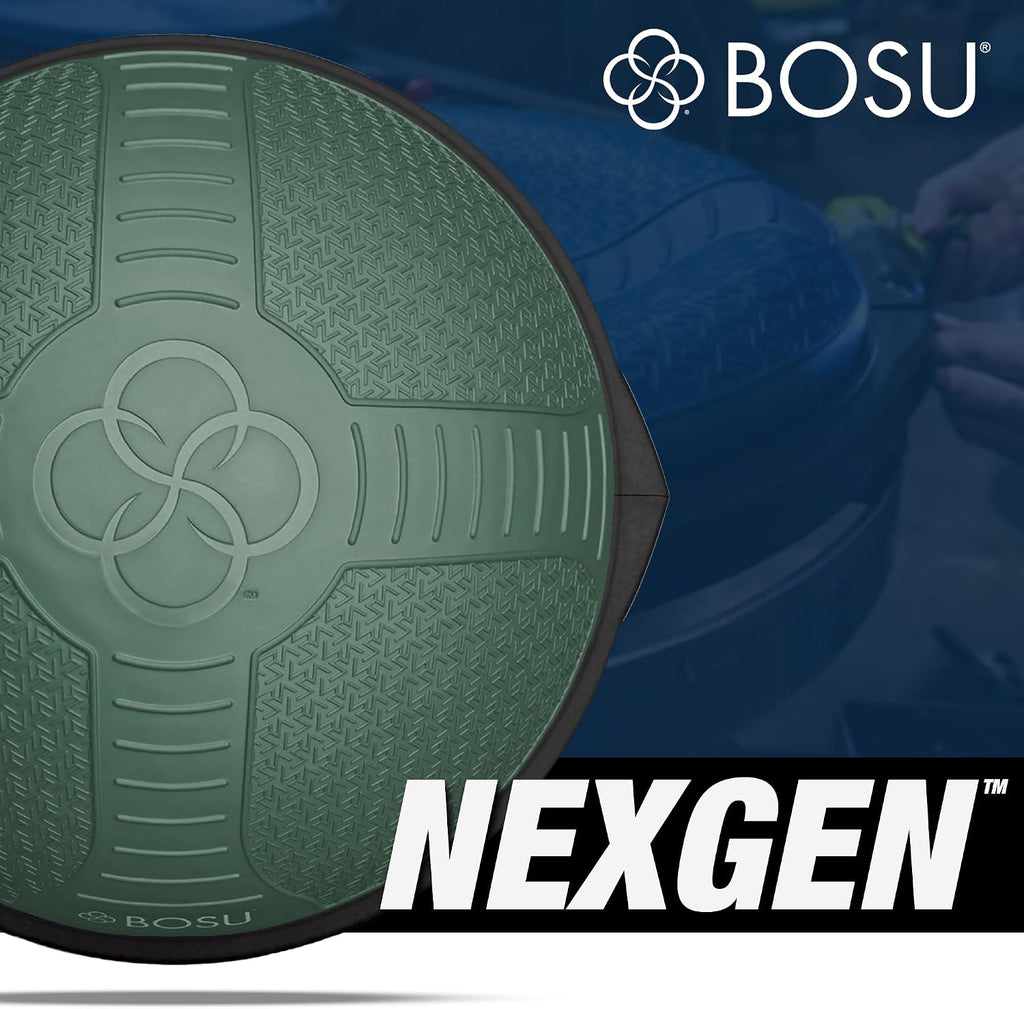 BOSU Nexgen Balance Trainer, Half-Ball Training Equipment, 65 cm Diameter, 300 lb Capacity - Burst-Resistant Stability Exercise Tool w/Non-Slip Base, Includes Hand Pump, Commercial-Grade