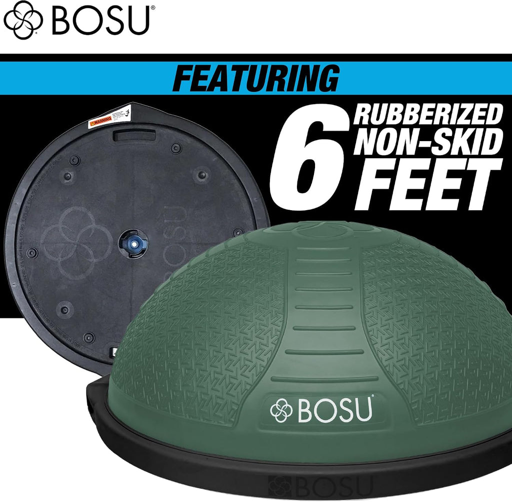 BOSU Nexgen Balance Trainer, Half-Ball Training Equipment, 65 cm Diameter, 300 lb Capacity - Burst-Resistant Stability Exercise Tool w/Non-Slip Base, Includes Hand Pump, Commercial-Grade