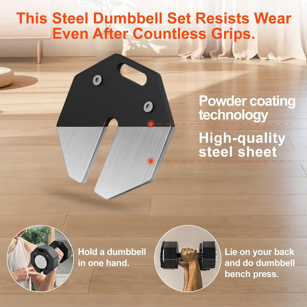 Adjustable Dumbbell Sets 50/80/90LBSX2 Durable Steel Build, Free Weights Dumbbells Set with Barbell/Kettlebell Handle with Srew Sets 3-in-1 Multifunctional Dumbbell Fitness Exercises for Home Gym Suitable Men/Women 50/80/90LBX2