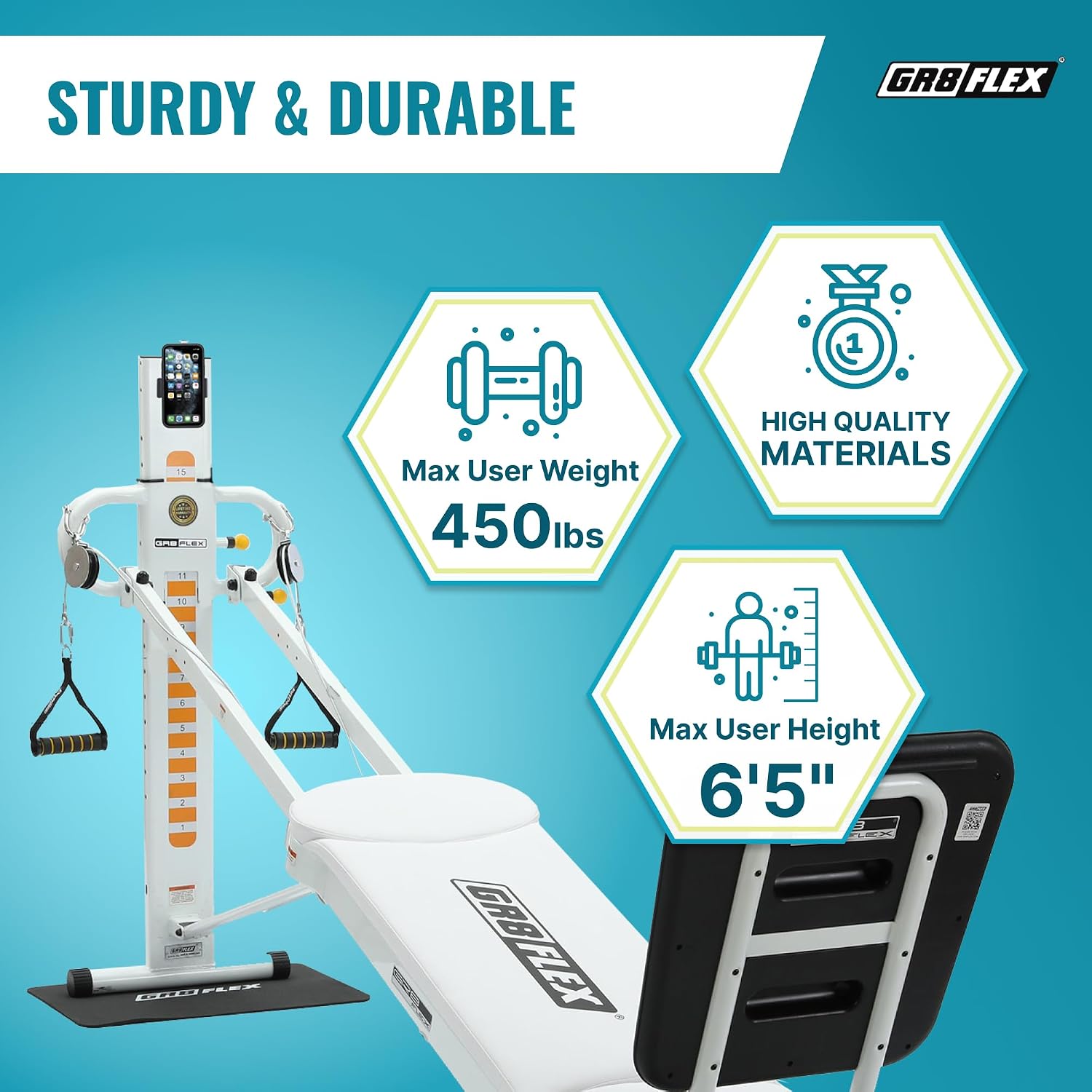 GR8FLEX Performance Gym for Total Over 100 Exercises, Multi-Functional Workout Machine, High Performance Strength Training, Cardio, and Full Body Fitness Equipment for Home Use