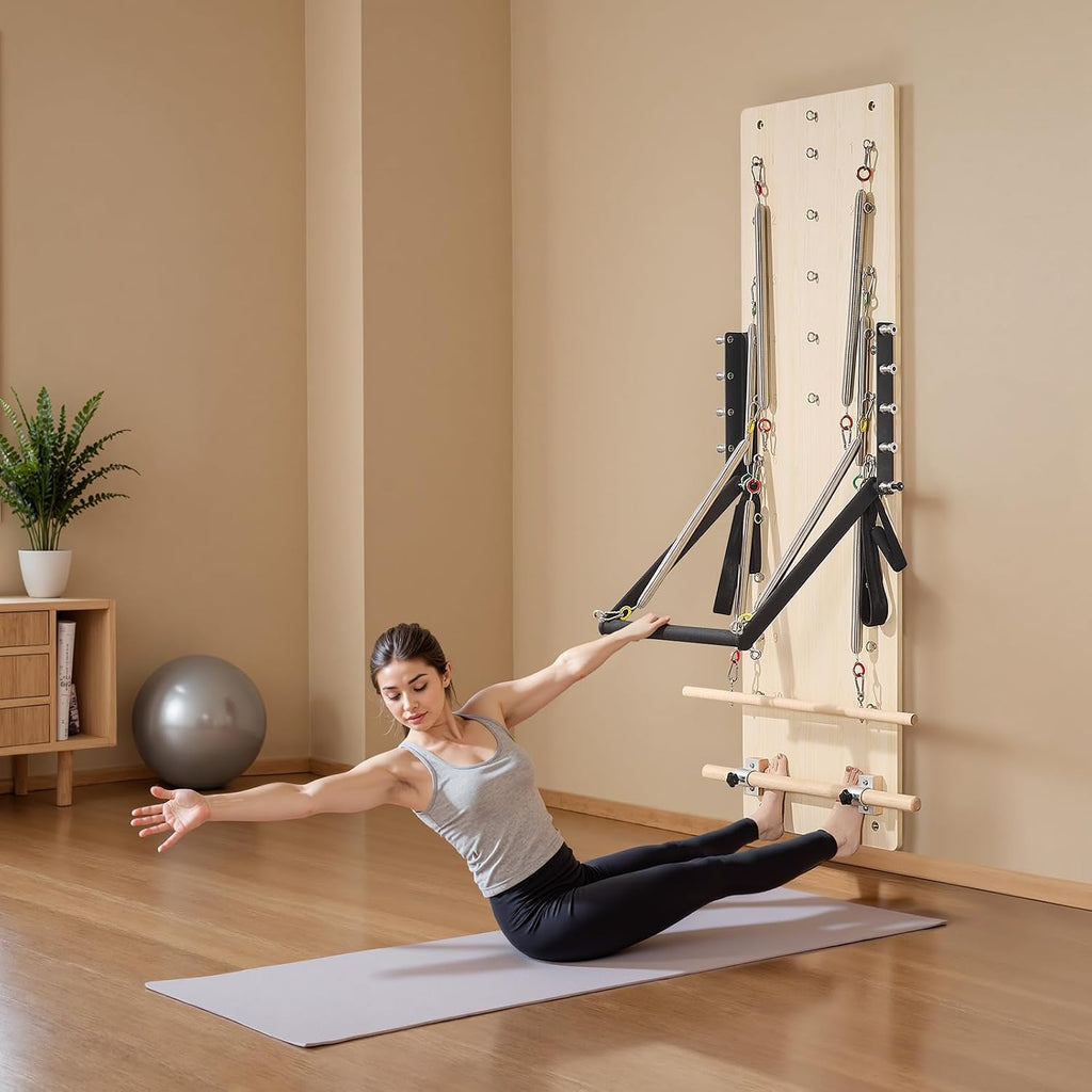 VEVOR Pilates Reformer Foldable, Suitable for Intermediate and Beginners Users, Pilates Equipment for Home Gym Studio Use with 4 Adjustable Resistance Spring, Up to 400 LBS