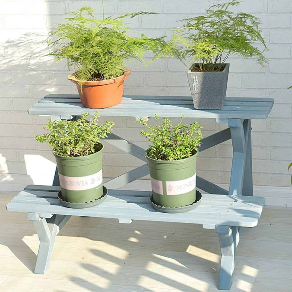 Plants Stands Plant Stand Indoor Plant Flower Stand Outdoor Garden Potting Bench Work Station Two Layers Workbench Planting Plant Holders Indoor Stand(60x45x46cm)