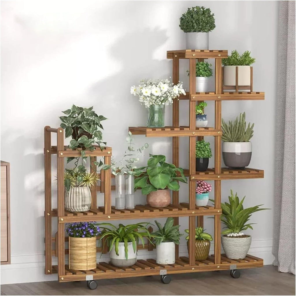 Potting Bench Table,Garden Potting Table, Plant Rack Flower Pot Organizer Outdoor Shelf 6-Tiered Plant Rack Display Holder Planter Organizer Garden Plant Shelf Rack Holder in Corner Living Room Balcon