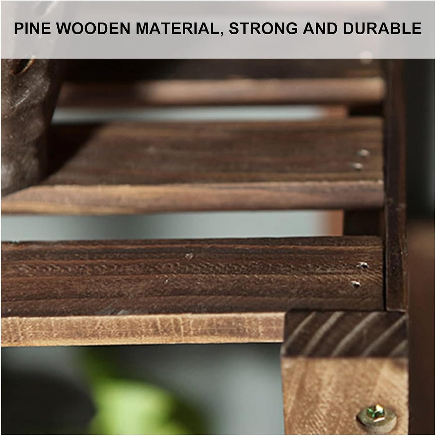 Potting Bench Table,Garden Potting Table, Plant Stand Wooden Outdoor Tiered Plant Shelf 5 TiersLadder Plant Holder Table Plant Pot Stand for Window Garden Balcony Living Room