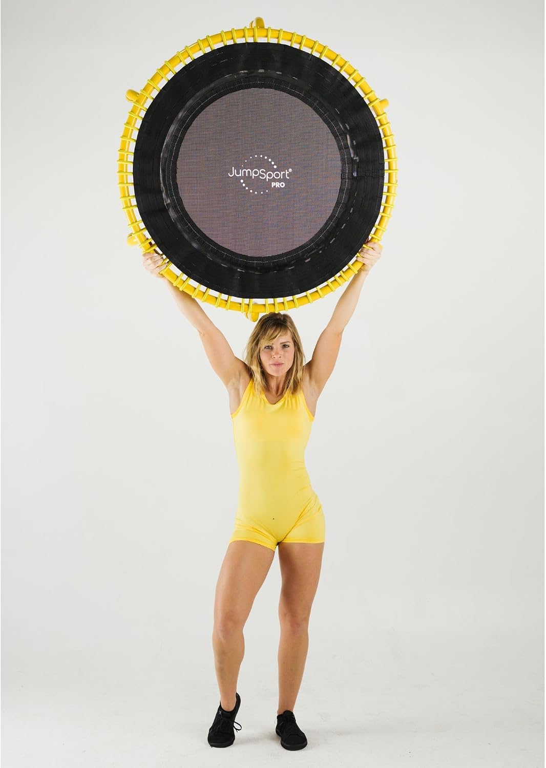 JumpSport 350 PRO 39 Inch Fitness Trampoline Indoor Rebounder Cardio Workout Equipment 300 lb Capacity
