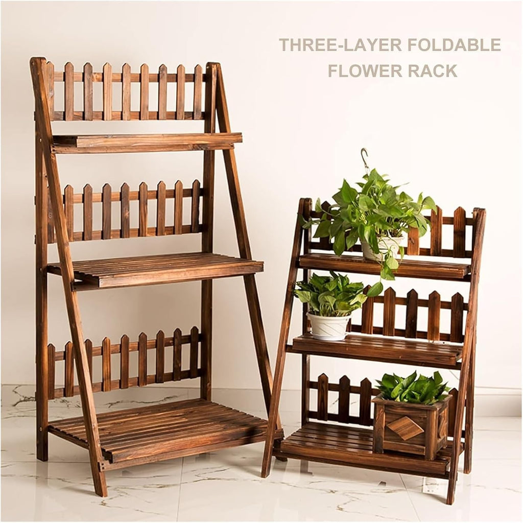 Potting Bench Table,Garden Potting Table, Plant Stand Stepped Type Plant Holders Outdoor Garden Plant Display Rack Flower Pot Stand for Balcony Window Garden Living Room Patio ( Color : Brown , Size :