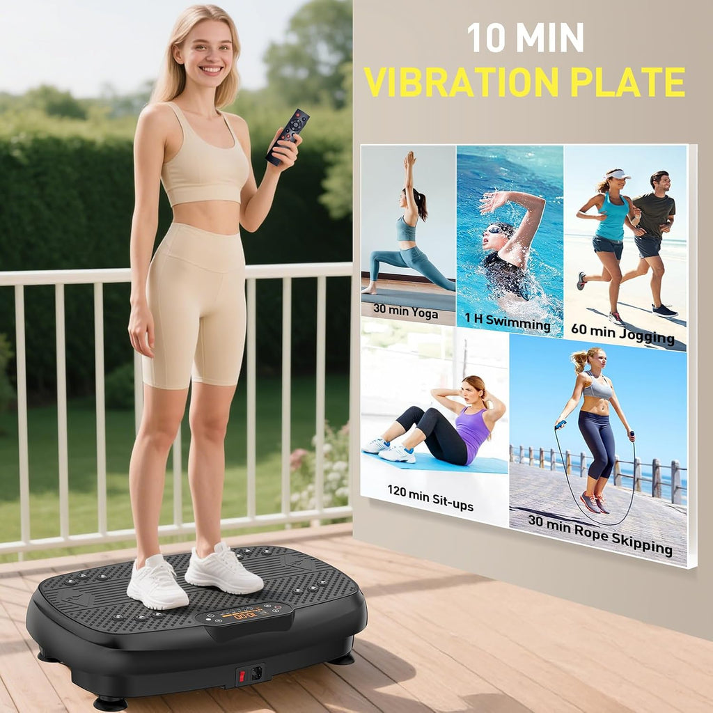Vibrating Board Exercise Machine, 9 Modes Vibration Platform for Lymphatic Drainage, 3D Upgrade Vibrating Board for Weight Loss, Home Body Fitness Equipment (Purple)
