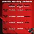 Adjustable Dumbbells Set - 20lbs/30lbs/70lbs/90lbs Multi-Functional Fitness Set, Kettlebell & Barbell Patterns, Beginner Dumbbell Fitness