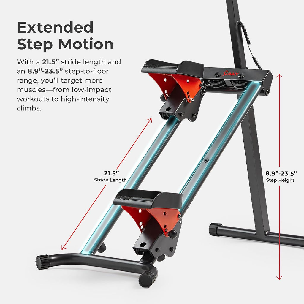 Sunny Health & Fitness Stair Stepper & Climber Exercise Equipment for Home Workout, Compact Cardio Training Machine