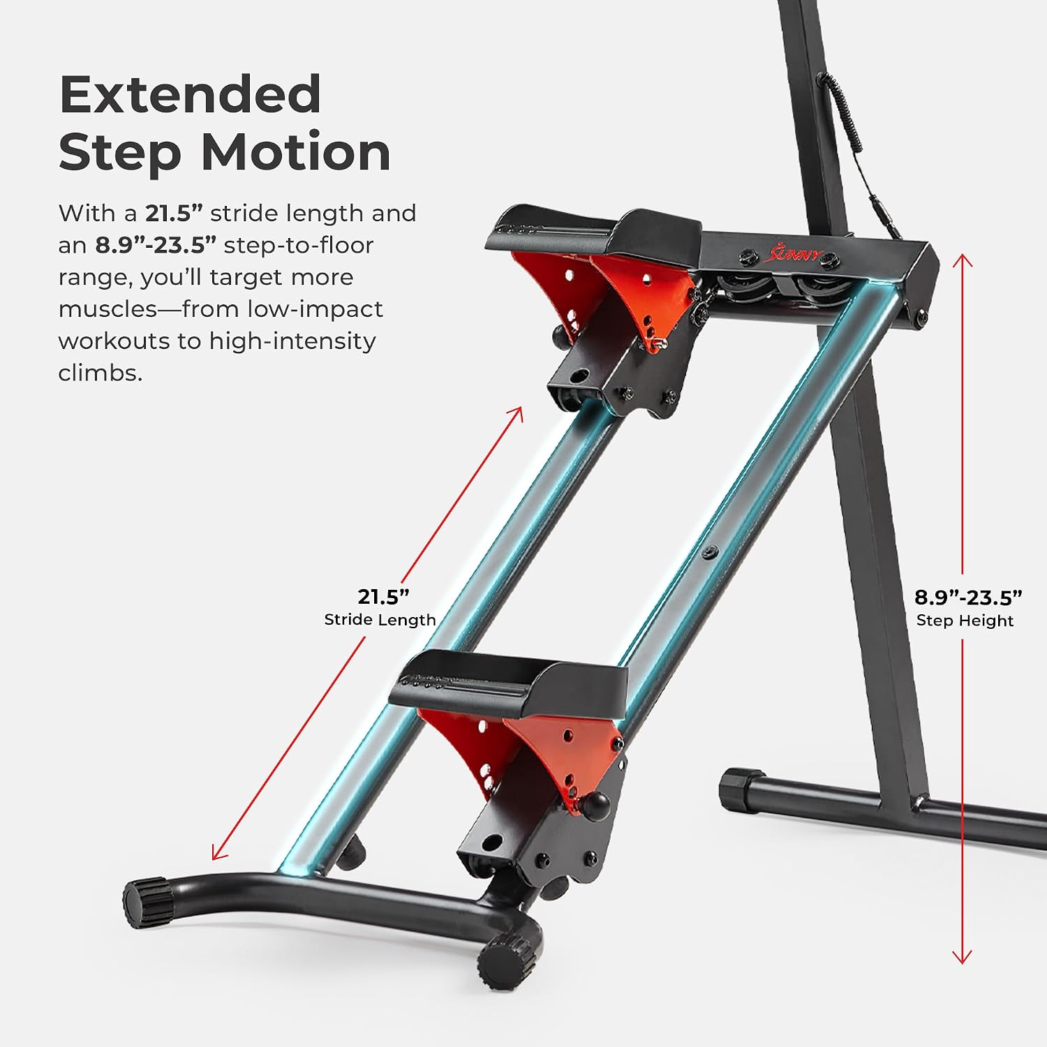Sunny Health & Fitness Stair Stepper & Climber Exercise Equipment for Home Workout, Compact Cardio Training Machine