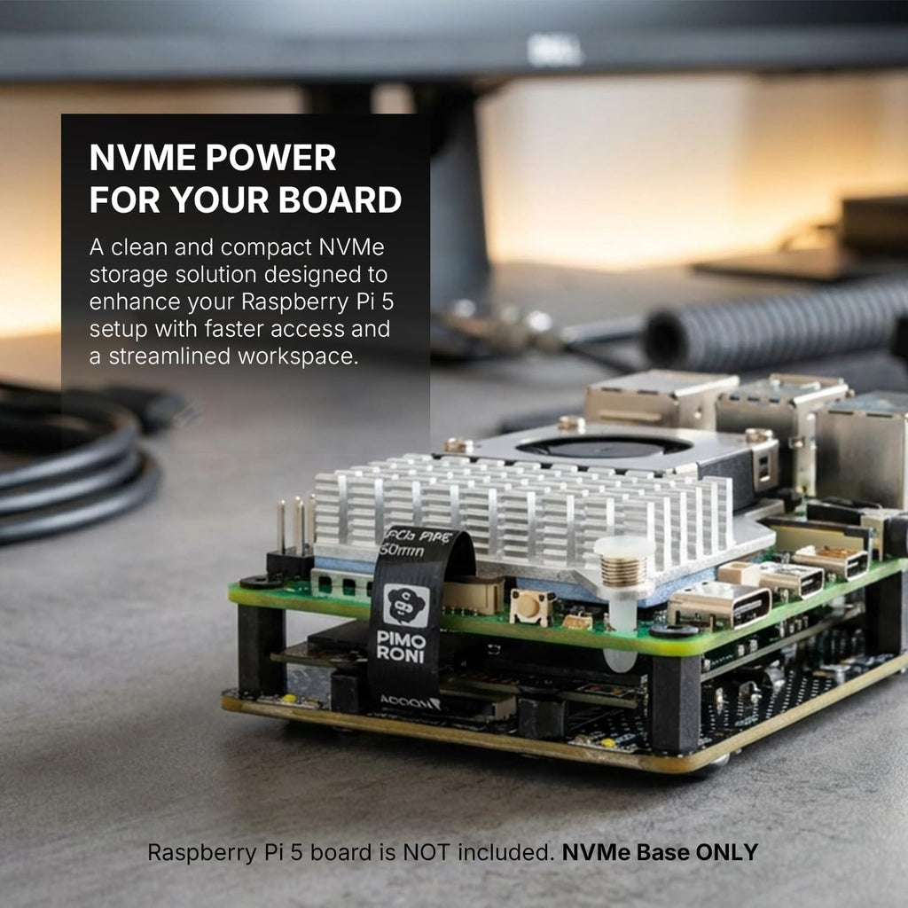 NVMe Base for Raspberry Pi 5 M.2 HAT PCIe Extension Board (M.2 2230 to 2280 Supported) (500 GB)
