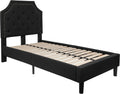 Flash Furniture Brighton Twin Size Tufted Upholstered Platform Bed in Black Fabric