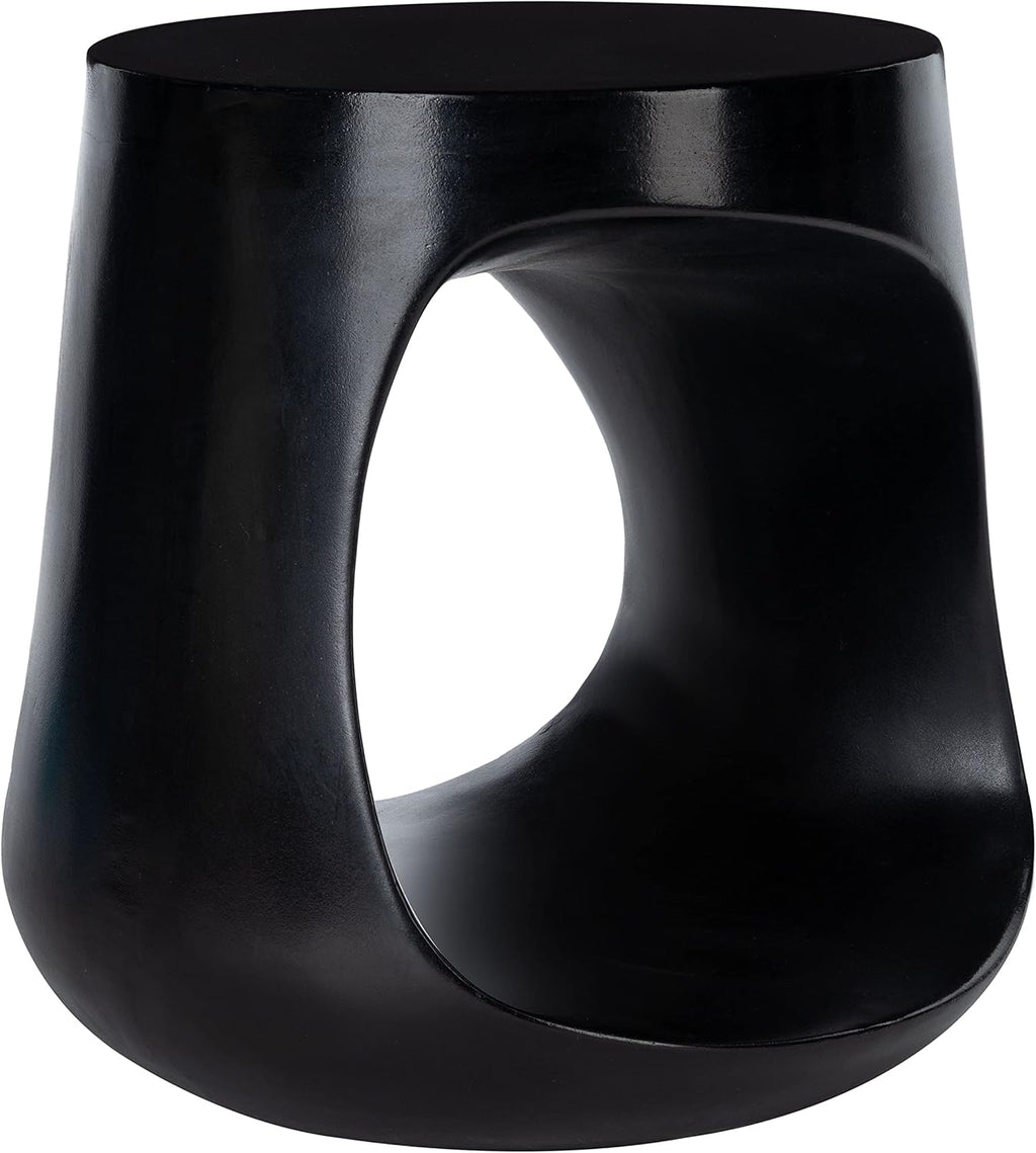SAFAVIEH Outdoor Collection Vikki Modern Black Concrete Accent Table (Fully Assembled) VNN1040C