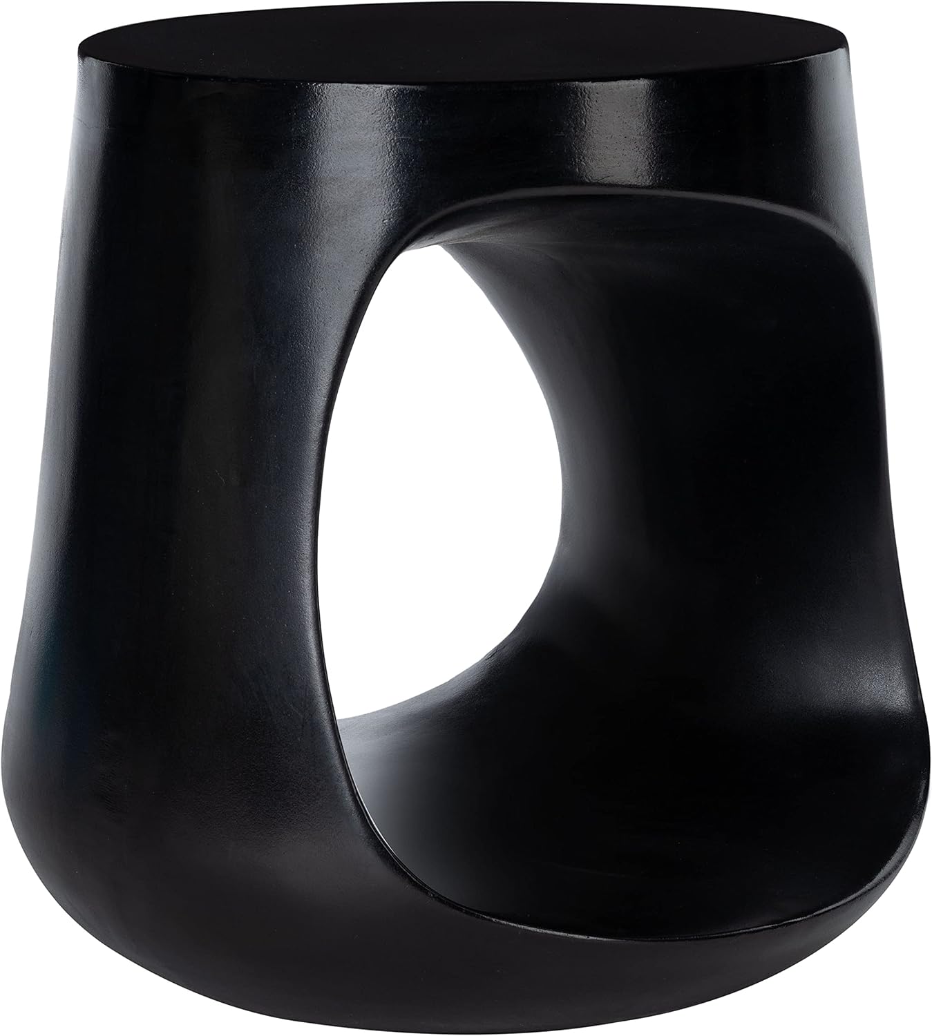 SAFAVIEH Outdoor Collection Vikki Modern Black Concrete Accent Table (Fully Assembled) VNN1040C