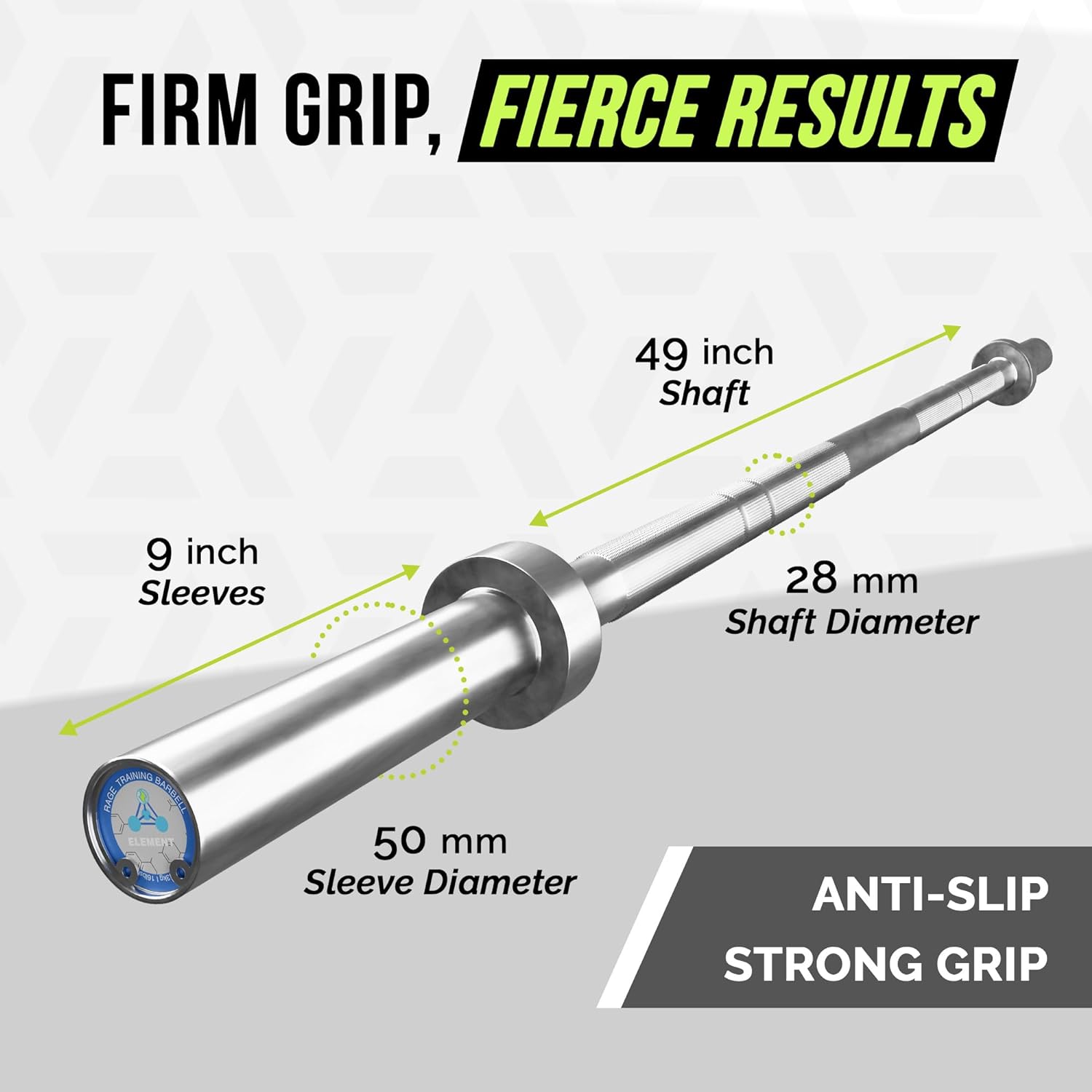 Rage Fitness Olympic Training Barbell – 6FT 15LB (300LB Capacity) OR 7FT 45LB (1500LB Capacity) – Home & Commercial Gym Weightlifting Bar for Squats, Deadlifts, Bench Press & Strength Training