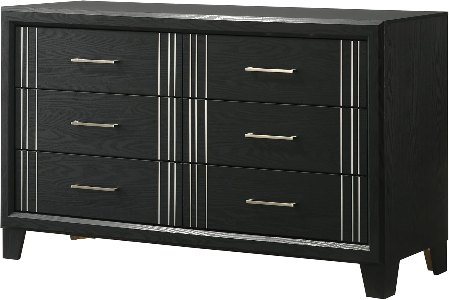 Beautiful Charcoal Finish Full Size Panel Bed Wooden 3pc Bedroom Furniture Set