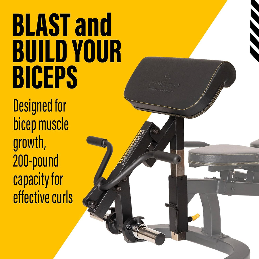 Powertec Fitness Workbench Curl Weight Machine Attachments, 200 lbs. Capacity - Effective Bicep Exercise Equipment for All Powertec Workbenches - Premium Home Gym Accessories