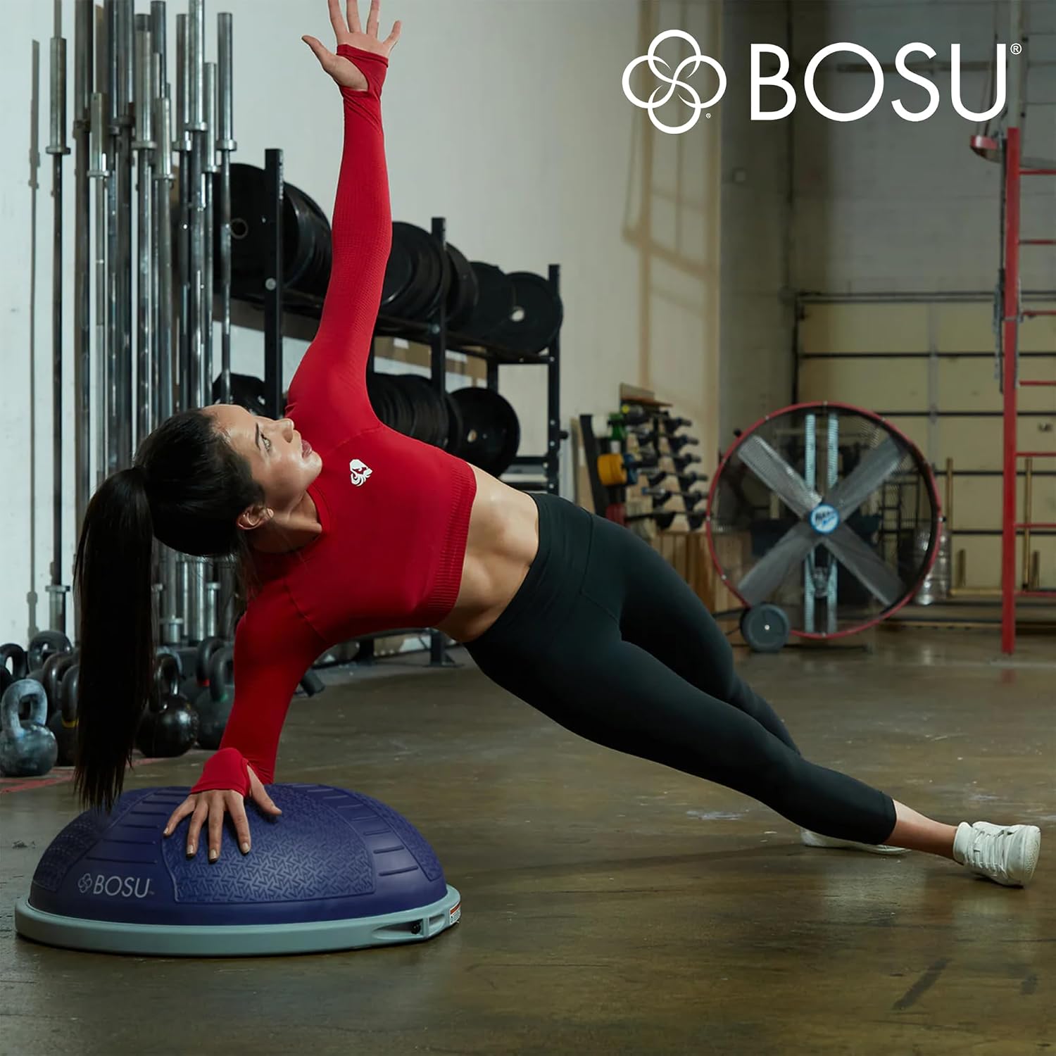 BOSU Nexgen Balance Trainer, Half-Ball Training Equipment, 65 cm Diameter, 300 lb Capacity - Burst-Resistant Stability Exercise Tool w/Non-Slip Base, Includes Hand Pump, Commercial-Grade