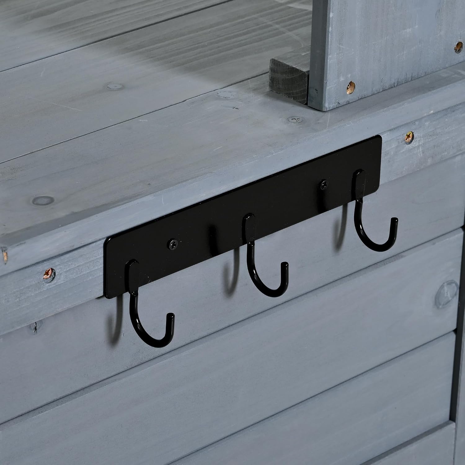 65' H Garden Potting Bench with Storage Drawers and Bottom Cabinet, Multi-Functional Outdoor Patio Kitchen Island with Shelf and Side Hooks, Large Countertop for Gardening, Grill, Gray