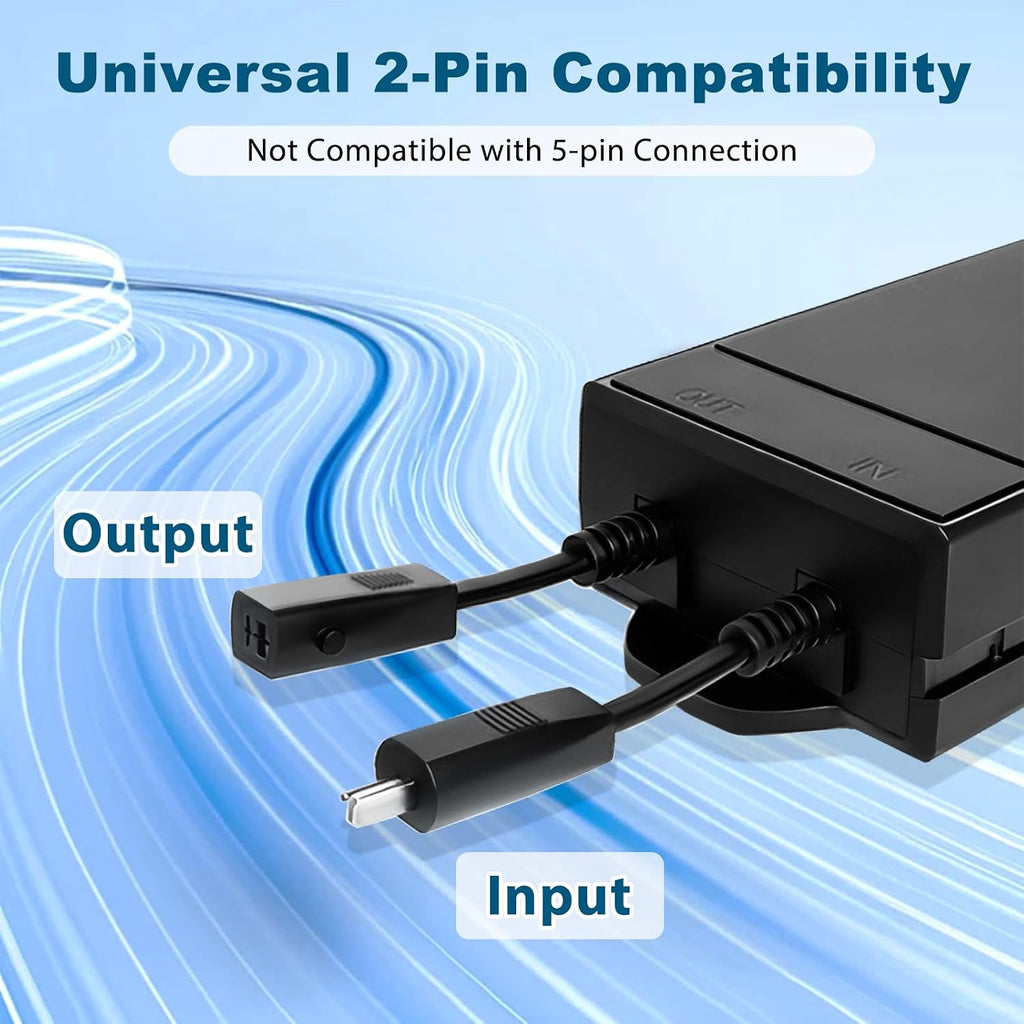 2 Rechargeable Battery Packs for Reclining Furniture, 2500mAh Universal Wireless Recliner Battery Charger for Electric Recliner, Sofas, Lift Chairs, Couch, 2-Pin Connection Reclining Furniture