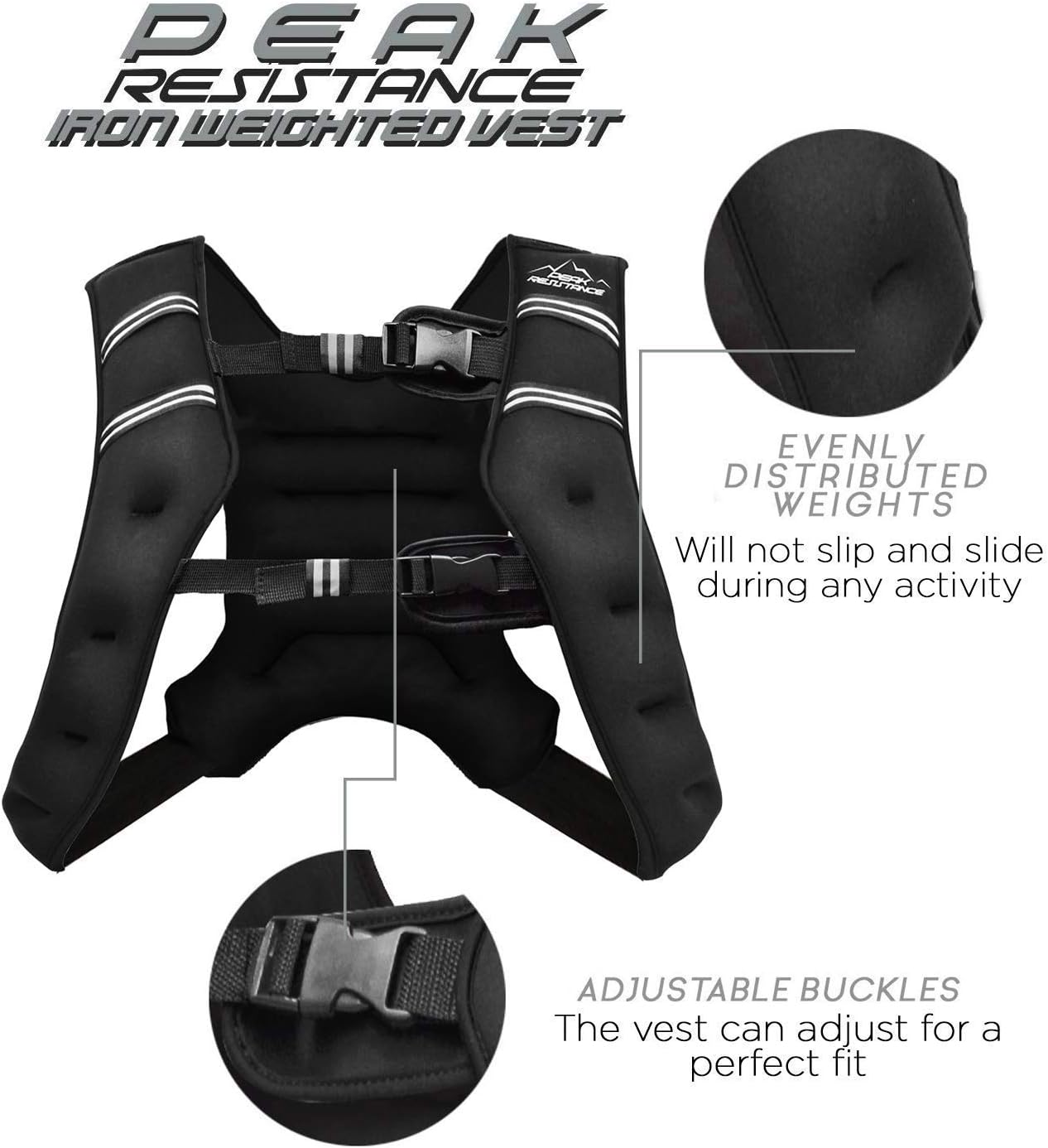 'Aduro Sport Weighted Vest Workout Equipment, 4lbs/6lbs/12lbs/20lbs/25lbs/30lbs Body Weight Vest for Men, Women, Kids'