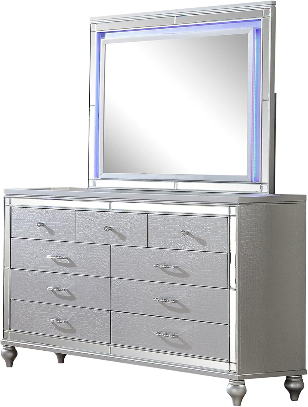 Lavish Modern Style 4 Pc King Bedroom Set Made with Fireplace in Headboard TV Stand in Footboard with Wood in Black