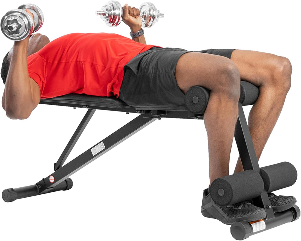 Sunny Health & Fitness Adjustable Weight Bench for Home Gym Strength Training, Incline/Decline, Multi-Position, High Weight Capacity