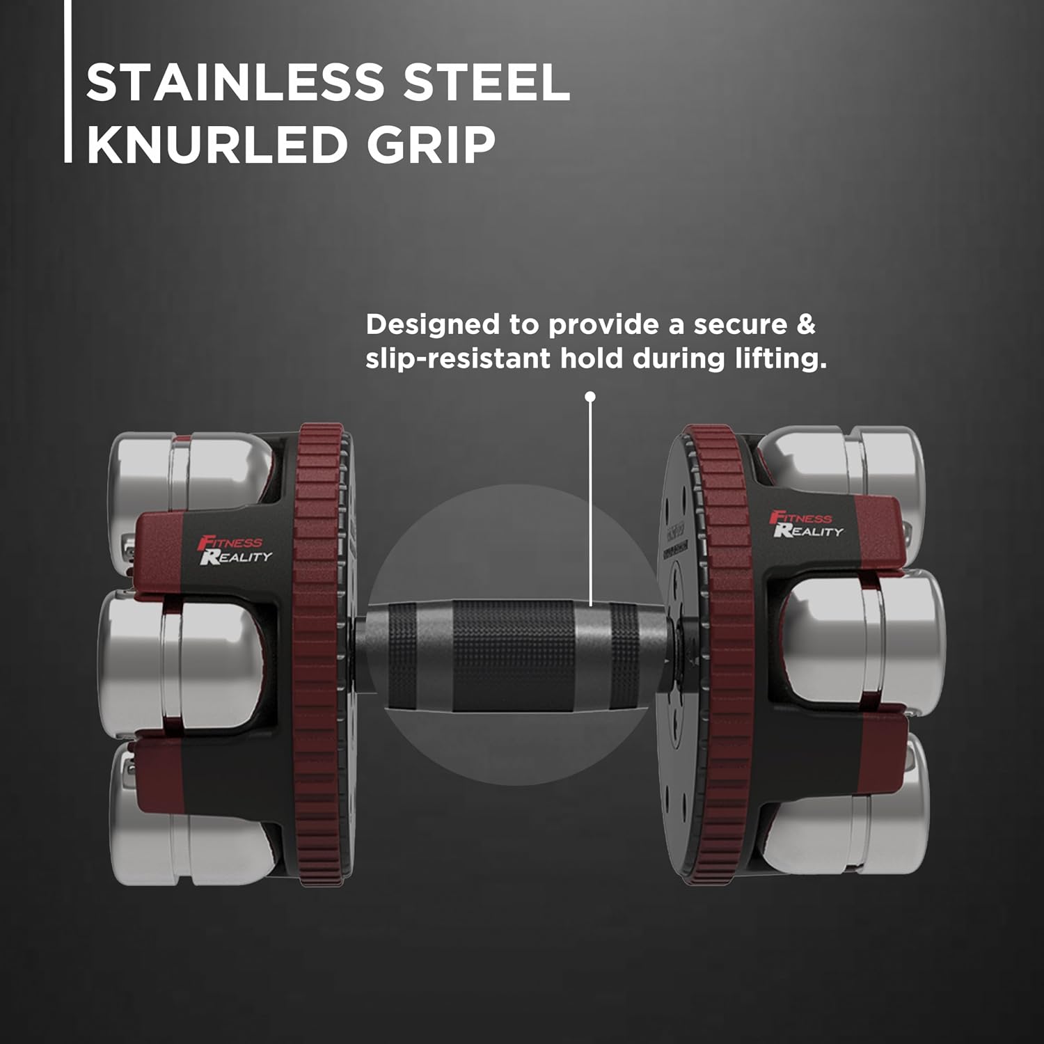 Fitness Reality Adjustable Dumbbells 10-45 Pounds, 3 lbs increments, OPTIONS: Single/Pair/Adjustable Weight Kettlebell