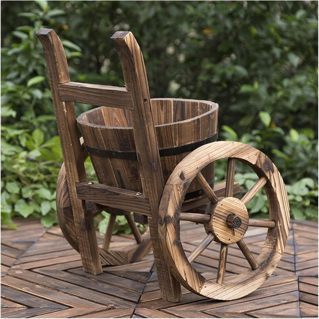 Plant Stand Indoor, Wood Plant Stand, Outdoor Potting Bench,Home and Outdoor Multifunctional Wooden Table Top Worktable On Two Wheels