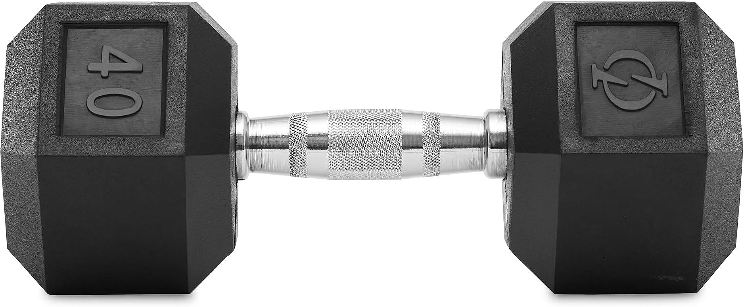 Philosophy Gym Rubber Coated Hex Dumbbell Hand Weights, Pairs