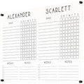 Personalized Acrylic Chore Chart for Wall (38' Wx26 H, Matte Black Standoffs)