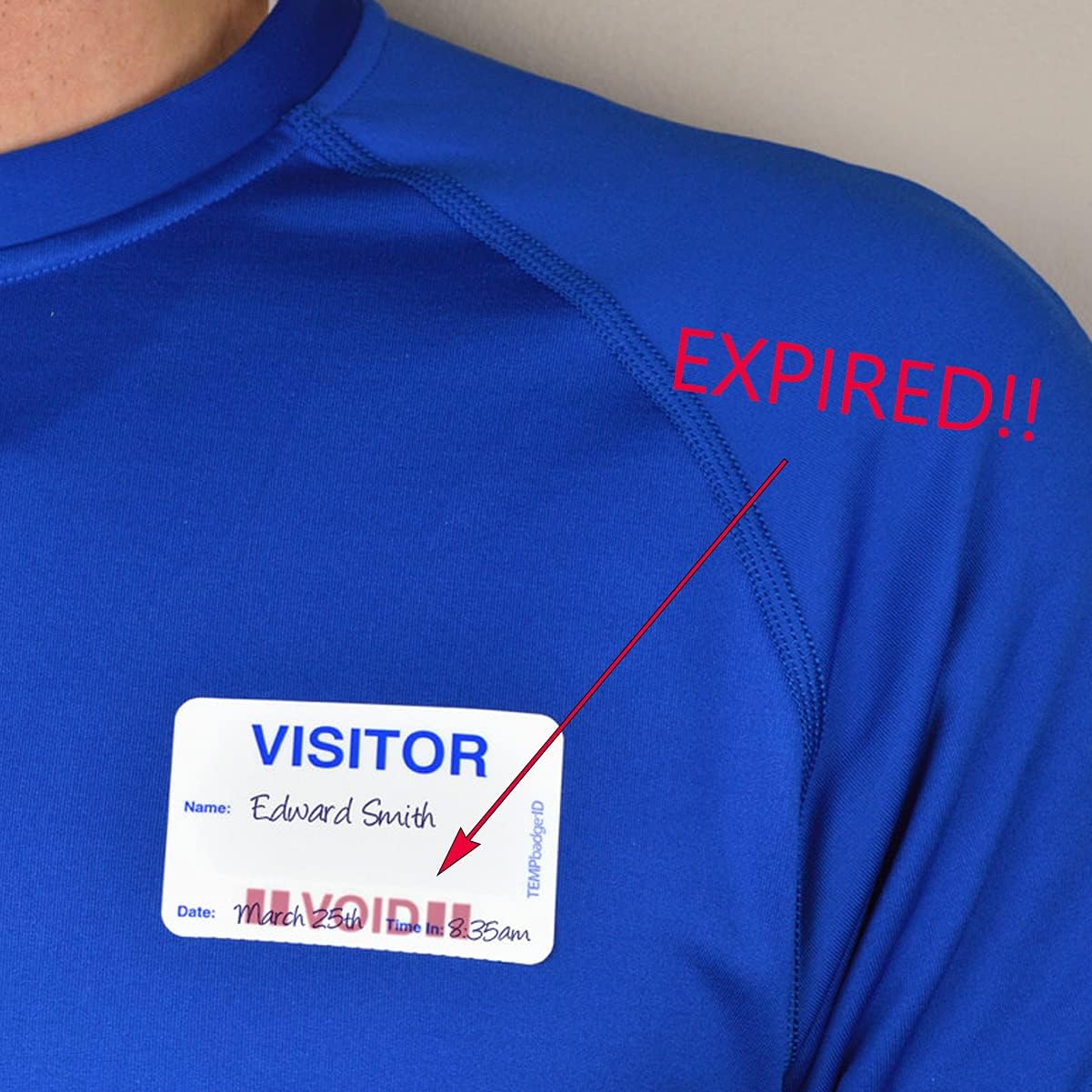 TEMPbadge Giant Sign in Visitor Badge Log Book (480 Badges) One Day Self Expiring - Security Name Tag Stickers - Easy Guest Management/Registry System for School & Business by Specialist ID