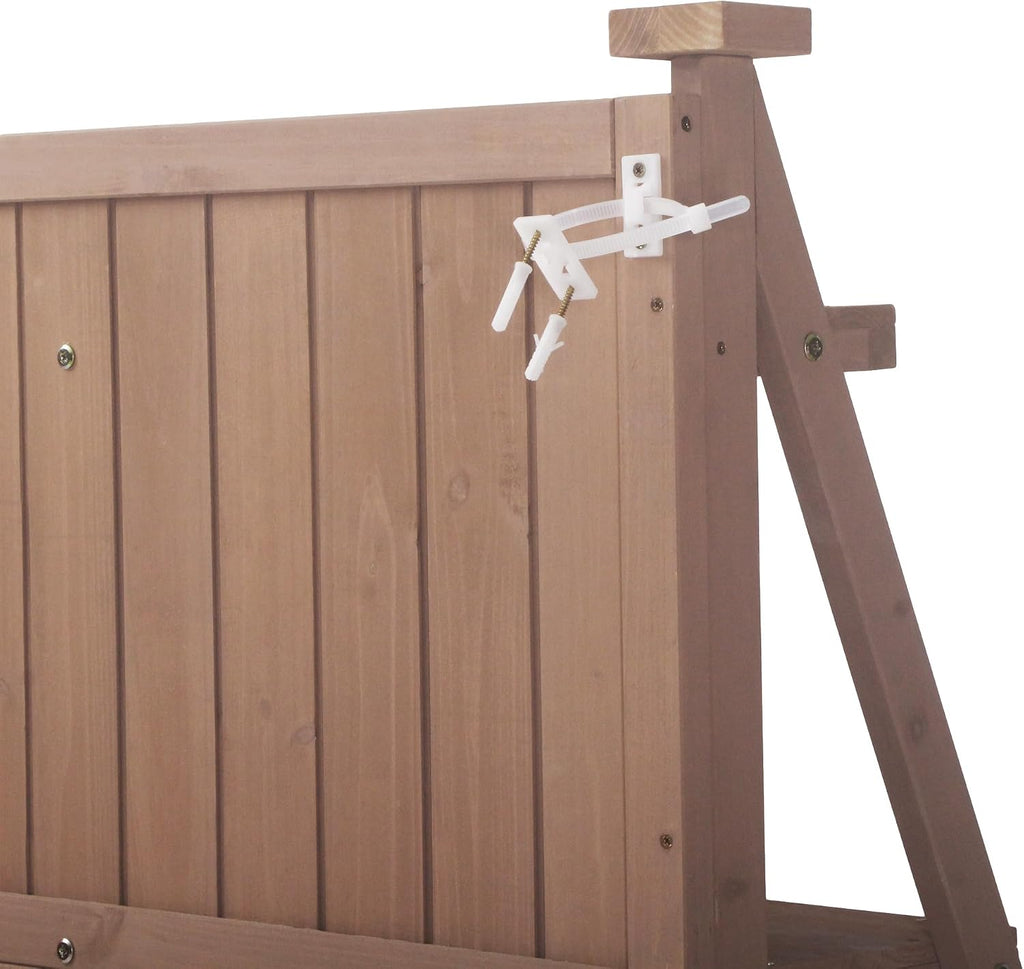 Rustic Outdoor Garden Potting Bench Table with 3 Tier Shelves and 2 Drawers, Large Gardening Workstation with Fir Wood Frame for Outdoor Space, Easy to Clean