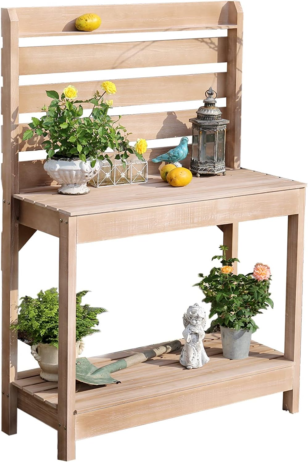 Outdoor Garden Wooden Potting Bench Tables Workbench,Sunscreen,Easy to Install,Storage Table for Country, Garden