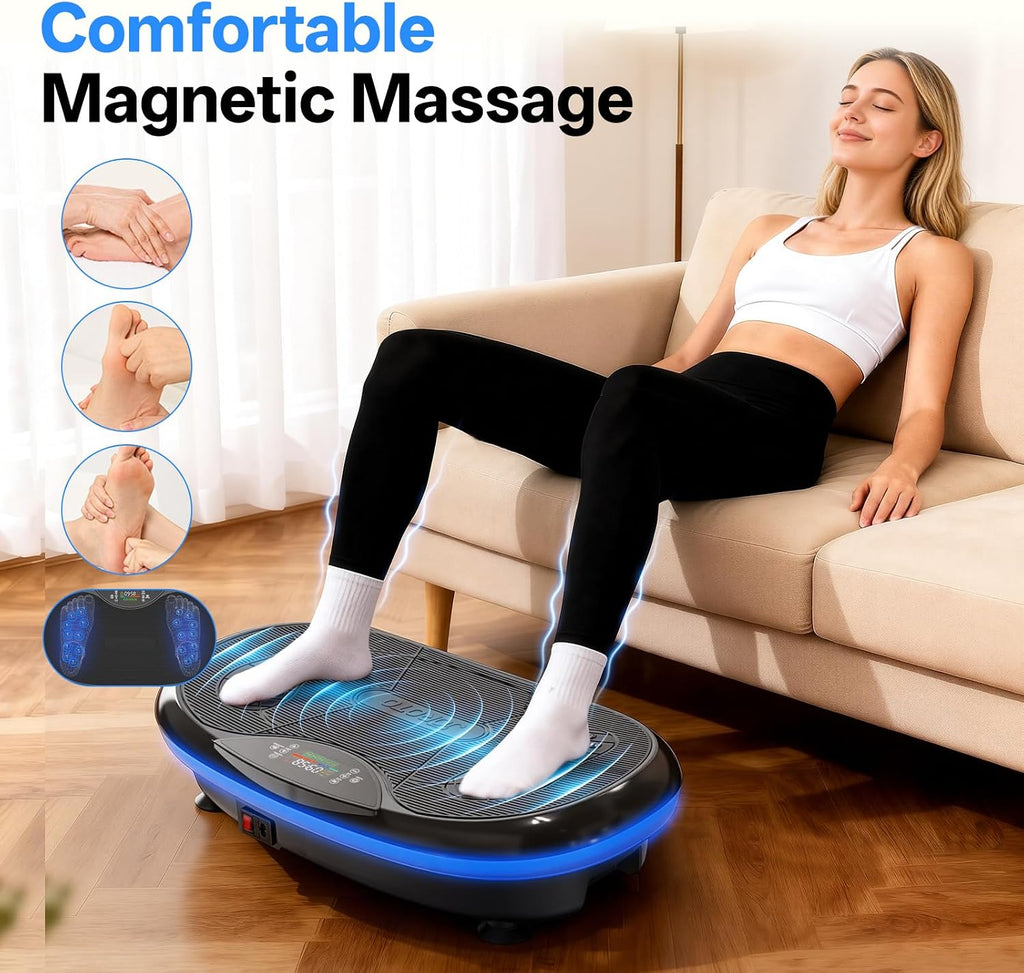 JOROTO 4D Vibration Plate Exercise Machine, 3-Motor App-Controlled High-Intensity Adjustable Speed Vibration Plate for Weight Loss & Lymphatic Drainage, Whole Body Shaker Workout Equipment for Women