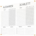 Personalized Acrylic Chore Chart for Wall (38'Wx26'H, Champagne Gold Standoffs)