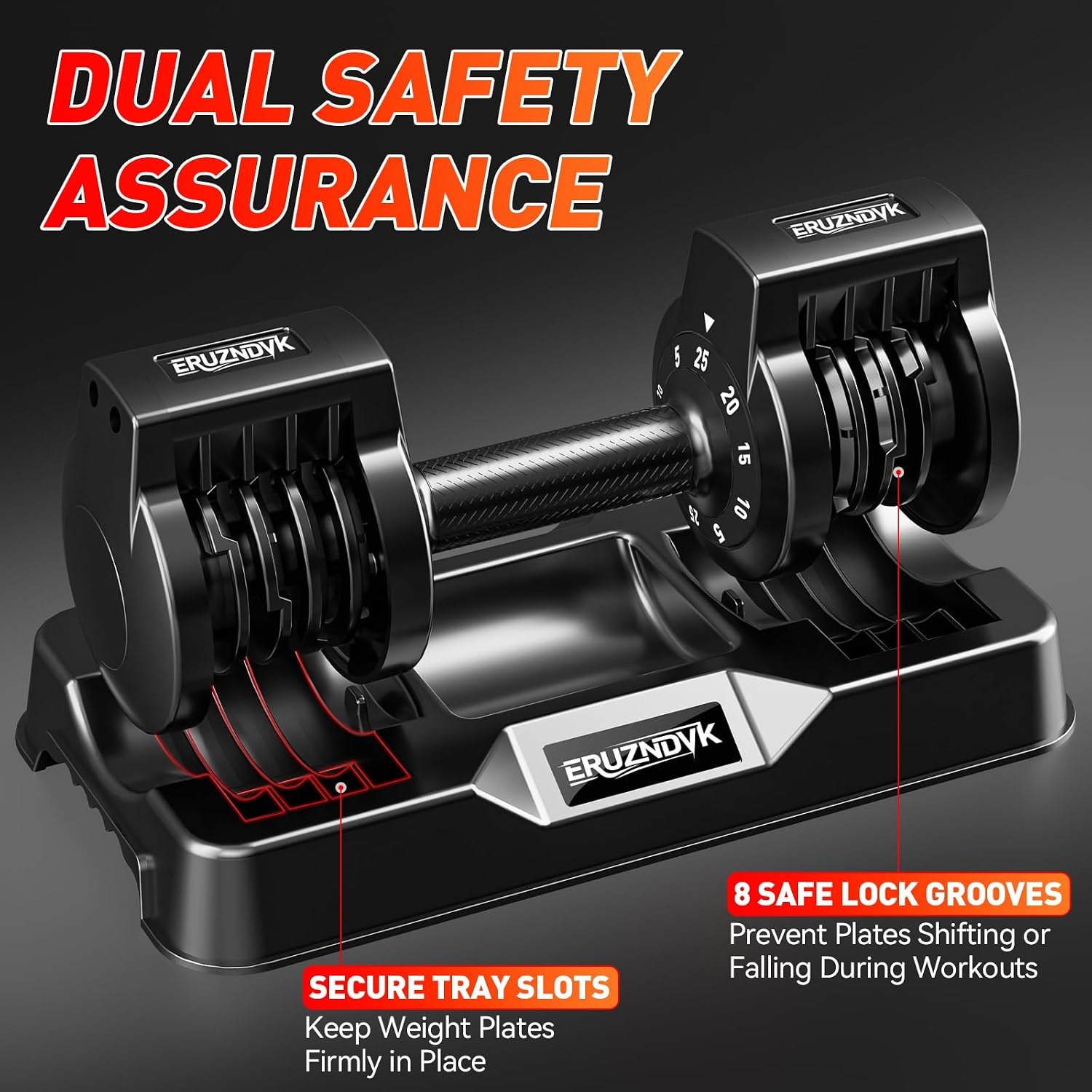 25/55lb Pair Adjustable Dumbbell Set, Adjustable Dumbbells Set of 2, 5 in 1/10 in 1 Free Weights Dumbbells Set with Anti-Slip Texture Handle, Weight Set For Home Gym Suit both Men and Women