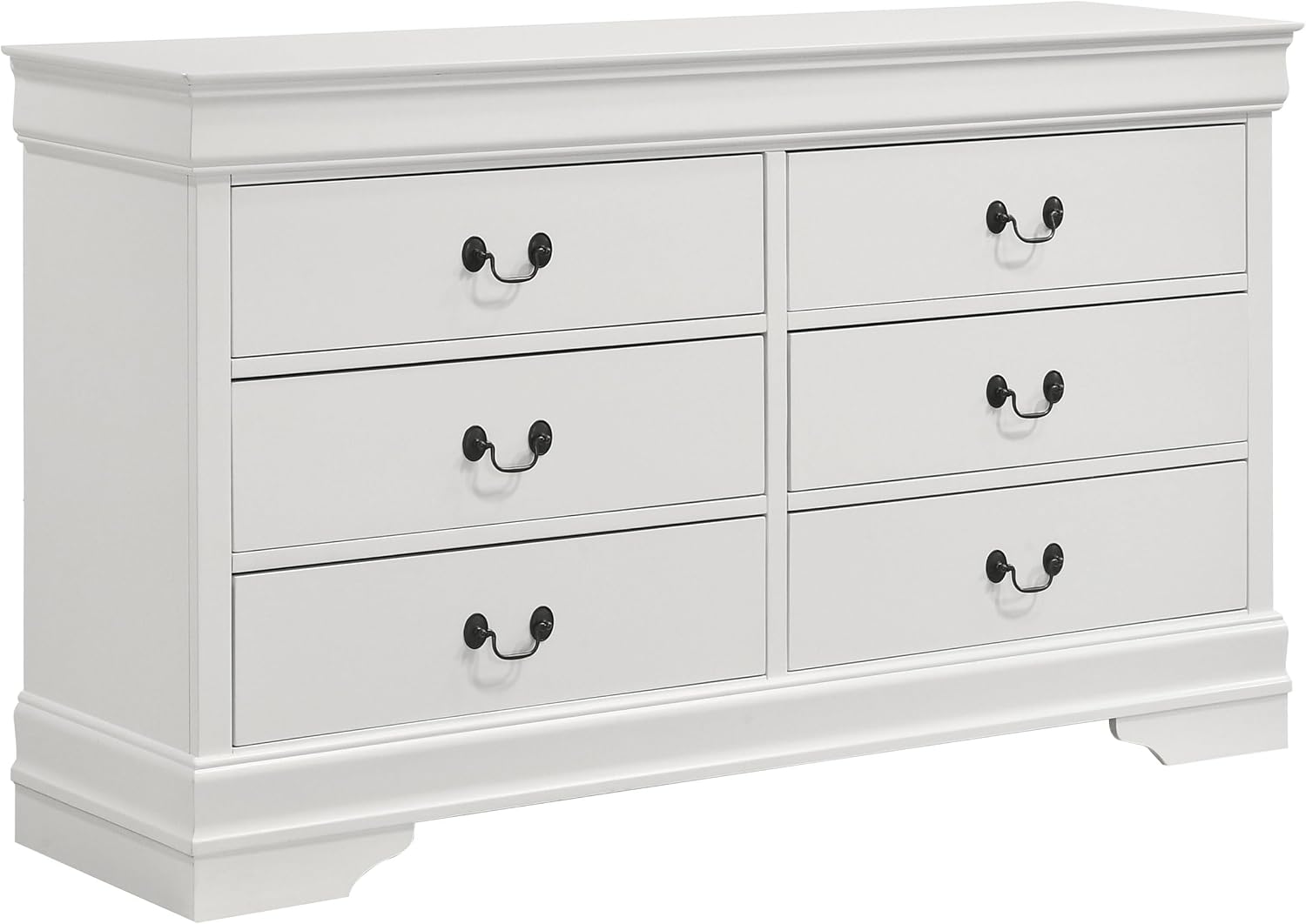 Coaster Home Furnishings Louis Philippe Traditional 4-Piece Bedroom Set Full Size Sleigh Bed Frame 47-inch Headboard White 202441F-S4
