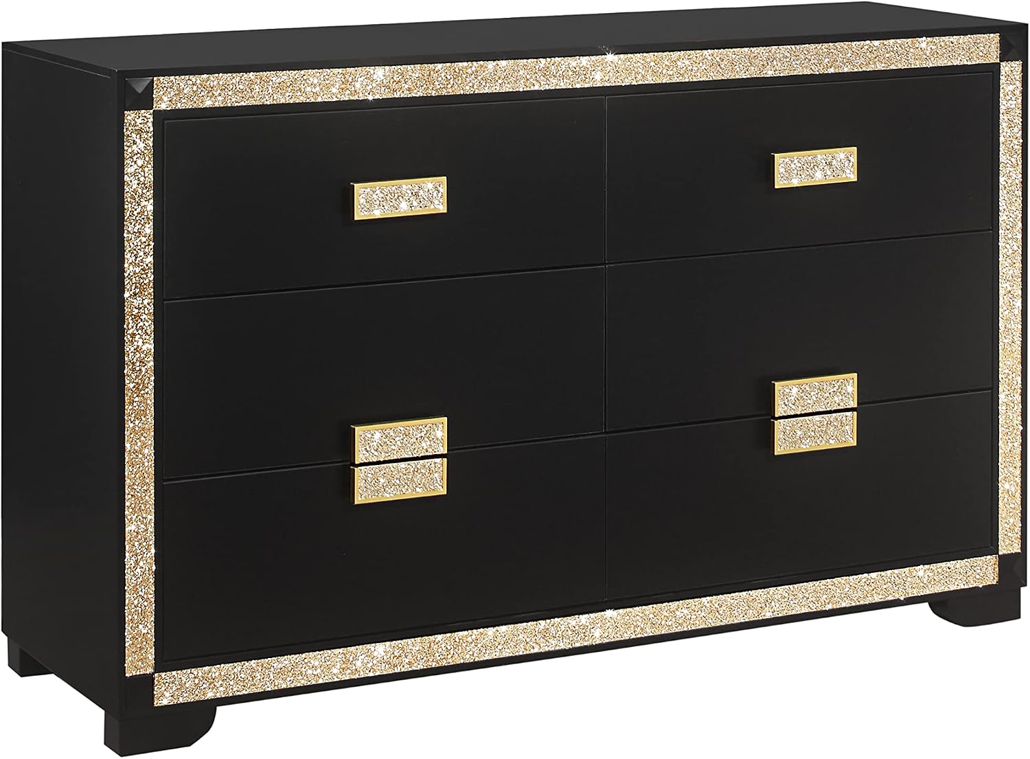 Lively Black,Gold King Bedroom Set