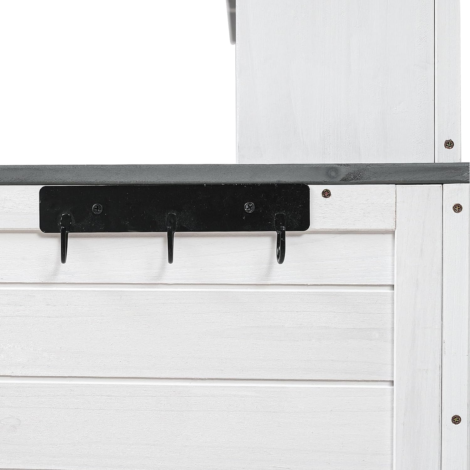 Rustic 50''W Garden Potting Bench Table with 3 Tiers Shelf and Ample Drawers, Large Gardening Workstation with Fir Wood Frame for Outdoor Space, White+gray