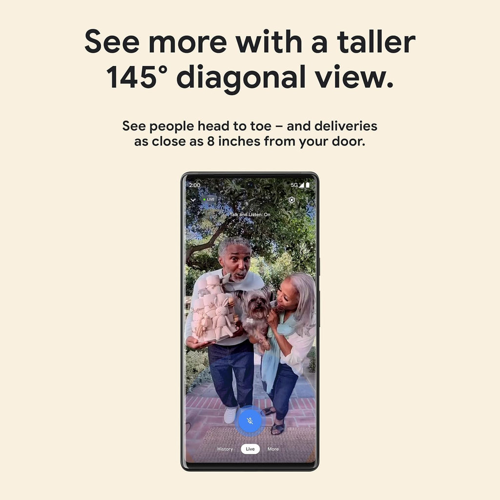 Google Nest Doorbell - (Wired, 2nd Gen) - Wired Video Doorbell Camera - Doorbell Security Camera - Linen