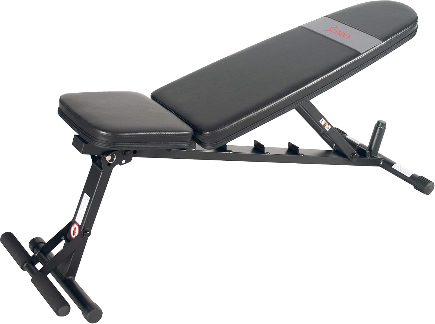 Sunny Health & Fitness Adjustable Weight Bench for Home Gym Strength Training, Incline/Decline, Multi-Position, High Weight Capacity