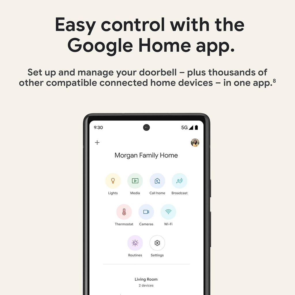 Google Nest Doorbell - (Wired, 2nd Gen) - Wired Video Doorbell Camera - Doorbell Security Camera - Linen