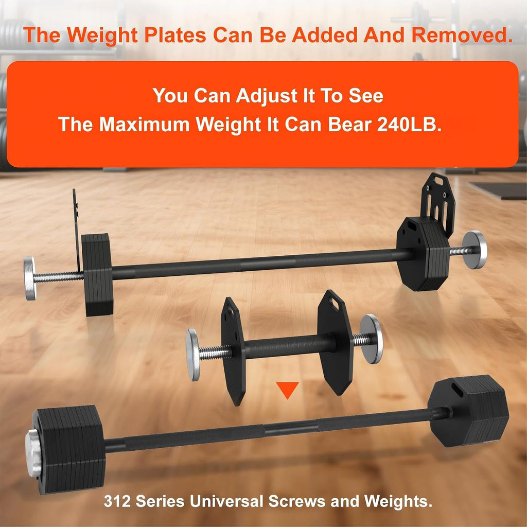 Adjustable Dumbbell Sets 50/80/90LBSX2 Durable Steel Build, Free Weights Dumbbells Set with Barbell/Kettlebell Handle with Srew Sets 3-in-1 Multifunctional Dumbbell Fitness Exercises for Home Gym Suitable Men/Women 50/80/90LBX2