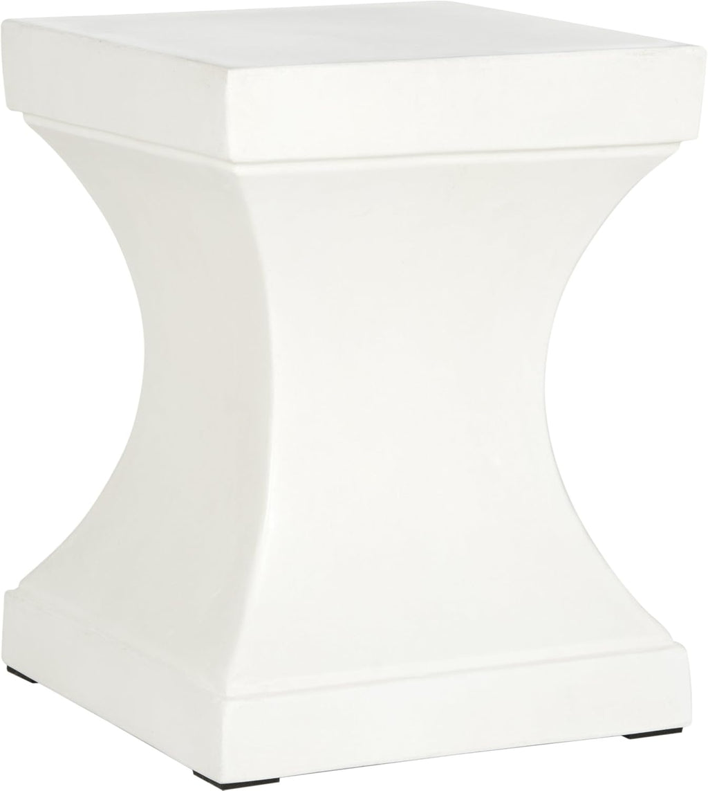 Safavieh Outdoor Collection Curby Modern Concrete Ivory 17.7-inch Accent Table