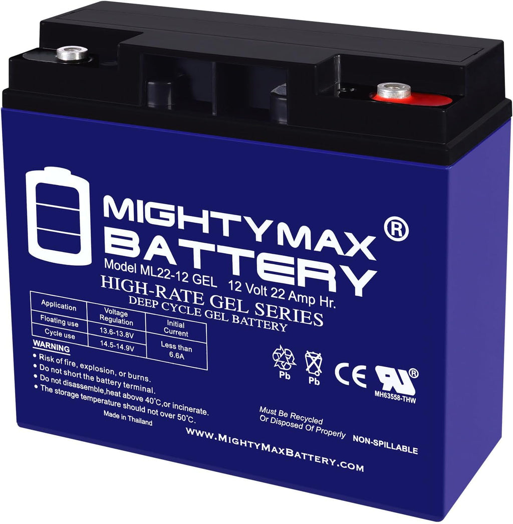 Mighty Max Battery 12V 22AH GEL Battery for Boosterpac ES5000 Battery Booster - 2 Pack