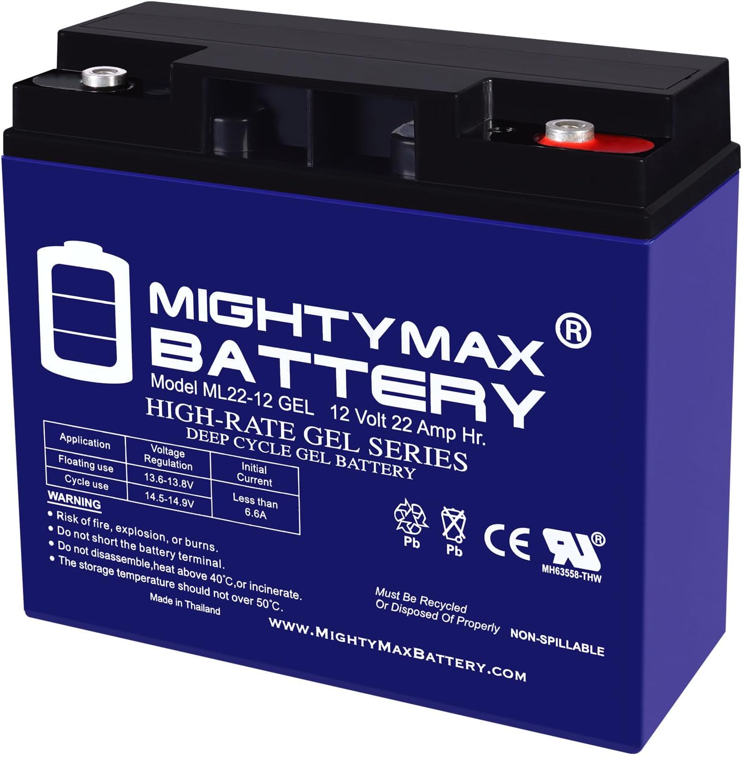Mighty Max Battery 12V 22AH GEL Battery for Boosterpac ES5000 Battery Booster - 2 Pack