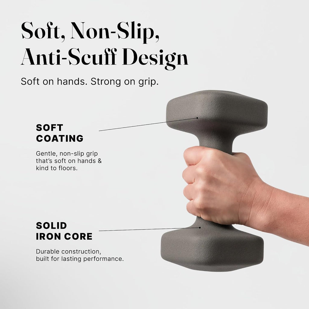 WeGym SafeGrip Square Dumbbells with Anti Slip Handles, Aesthetic Free Weights for Home Workouts, Stable Design Prevents Rolling during Floor Exercises - Set