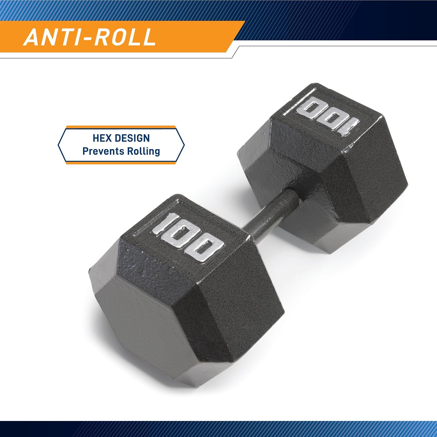 Marcy Cast Iron Hex Dumbbells Collection - Available size from 3-lb to 100-lb, SOLD INDIVIDUALLY