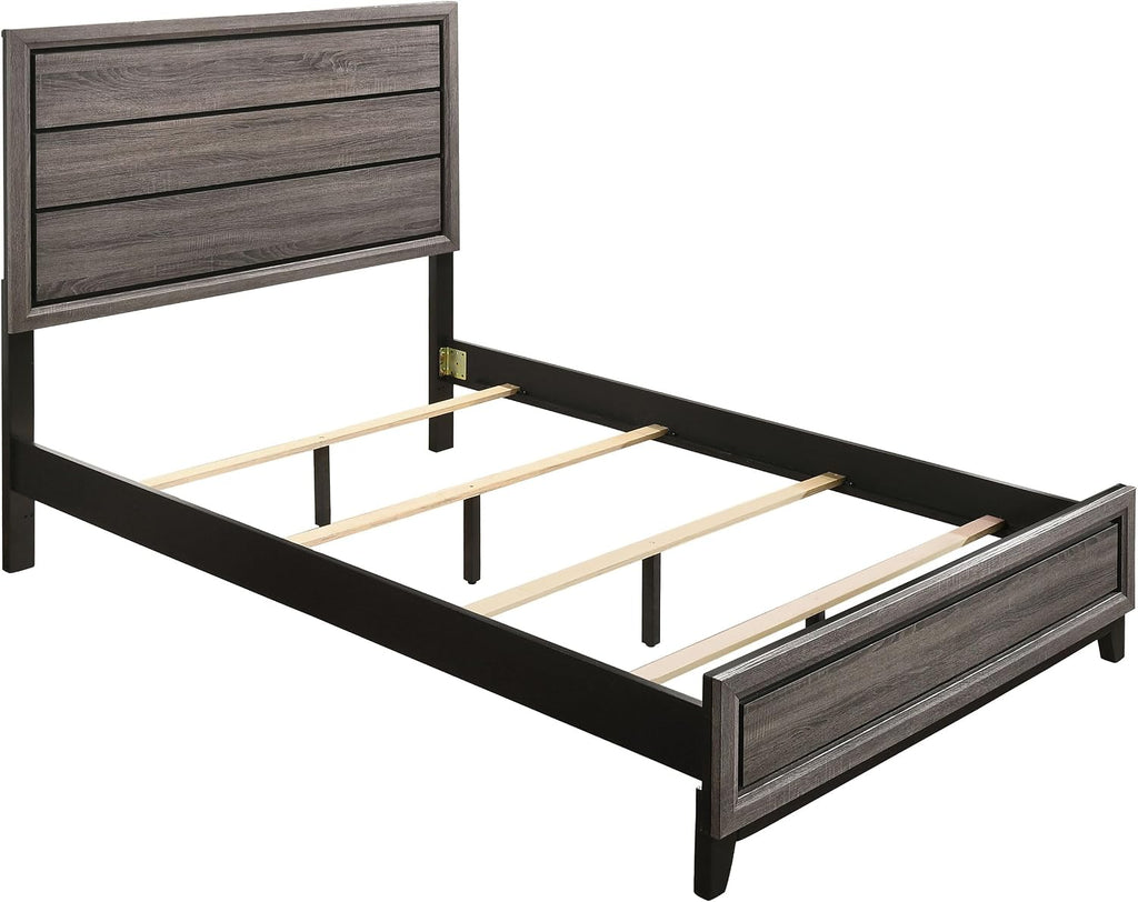 Coaster Home Furnishings - Watson - Wood - 5-Piece Bedroom Set with Panel Headboard and Groove Details - Bedroom - Full Size - Gray Oak - 212421F-S5